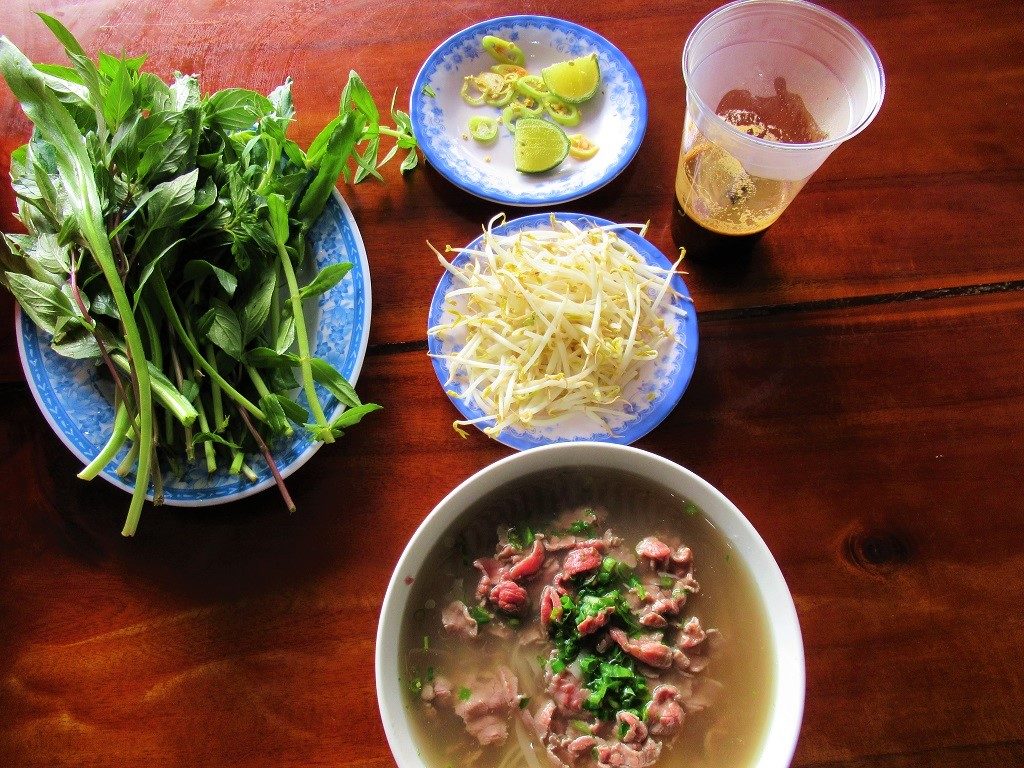 A bowl of noodle soup & fresh coffee, Dak Nong Province, Vietnam