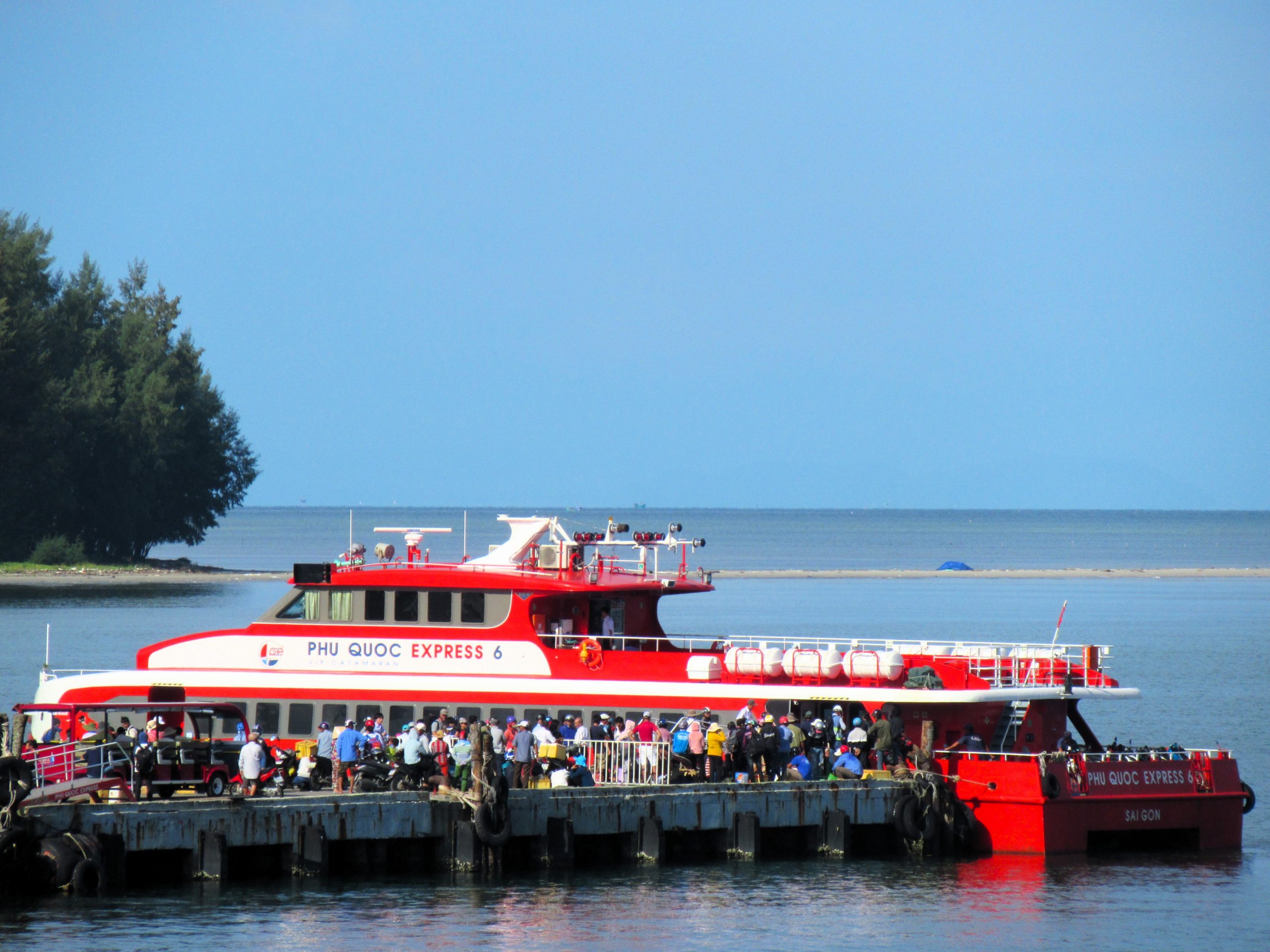 Phu Quoc Island by Boat, Passengers, Motorbikes and Cars