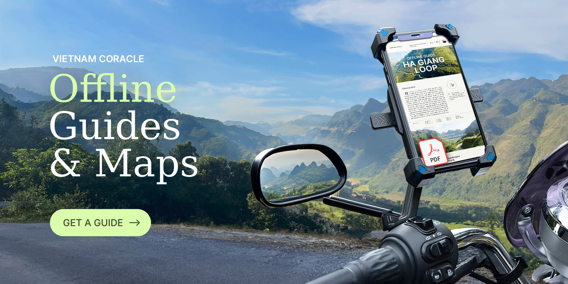 Advertisement banner for Offline Motrobike Guides and Maps